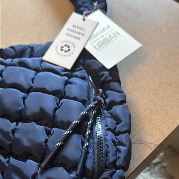 Quilted Navy Blue Shoulder Bag by Urbanfit - Picture 2 of 8